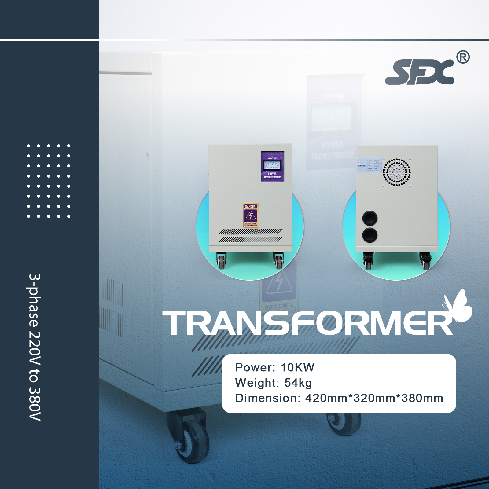 10KW Transformer 3-phase 220V to 380V for Laser Cleaning Machine Laser Welding Machine